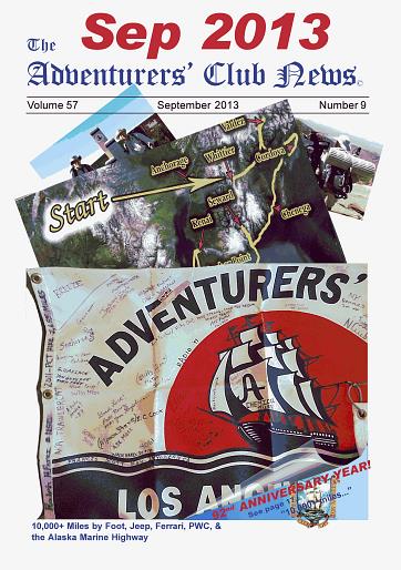 September 2013 Adventurers Club News Cover